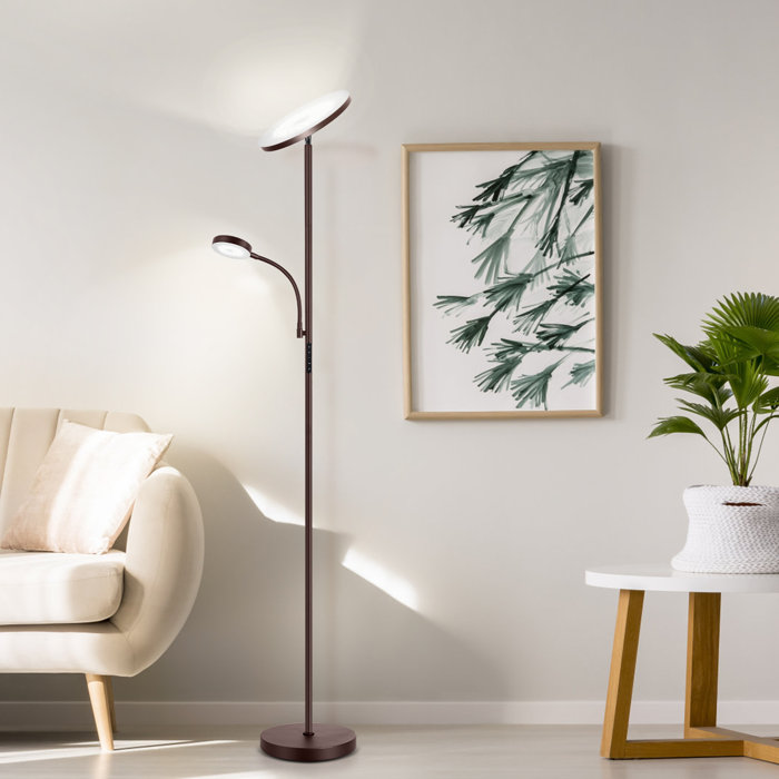 Latitude Run® Jernell 70" LED Torchiere & Reading Floor Lamp with Touch